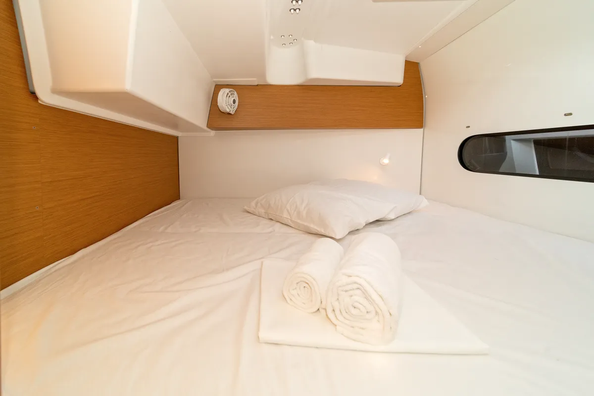 Cabin on First Glimpse, a Excess 11 catamaran at Skradin, Croatia