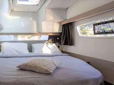 Cabin on Almiriki, a Fountaine Pajot Isla 40 catamaran at Parikia, Greece