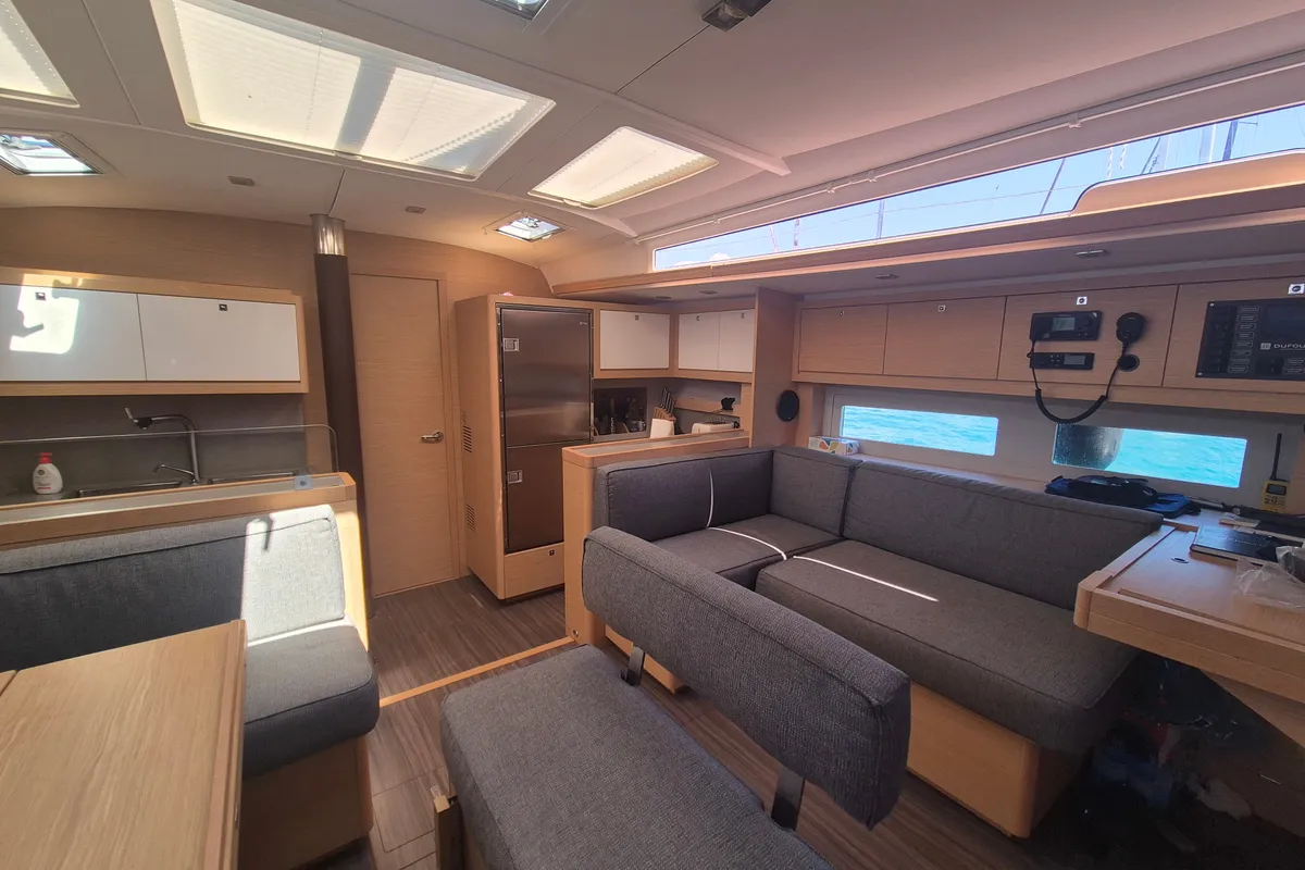 Salon of Dufour 530, a sailboat at Rosignano Solvay, Italy