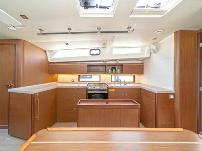 Galley of Joanna, a Beneteau Oceanis 46.1 sailboat at Volos, Greece