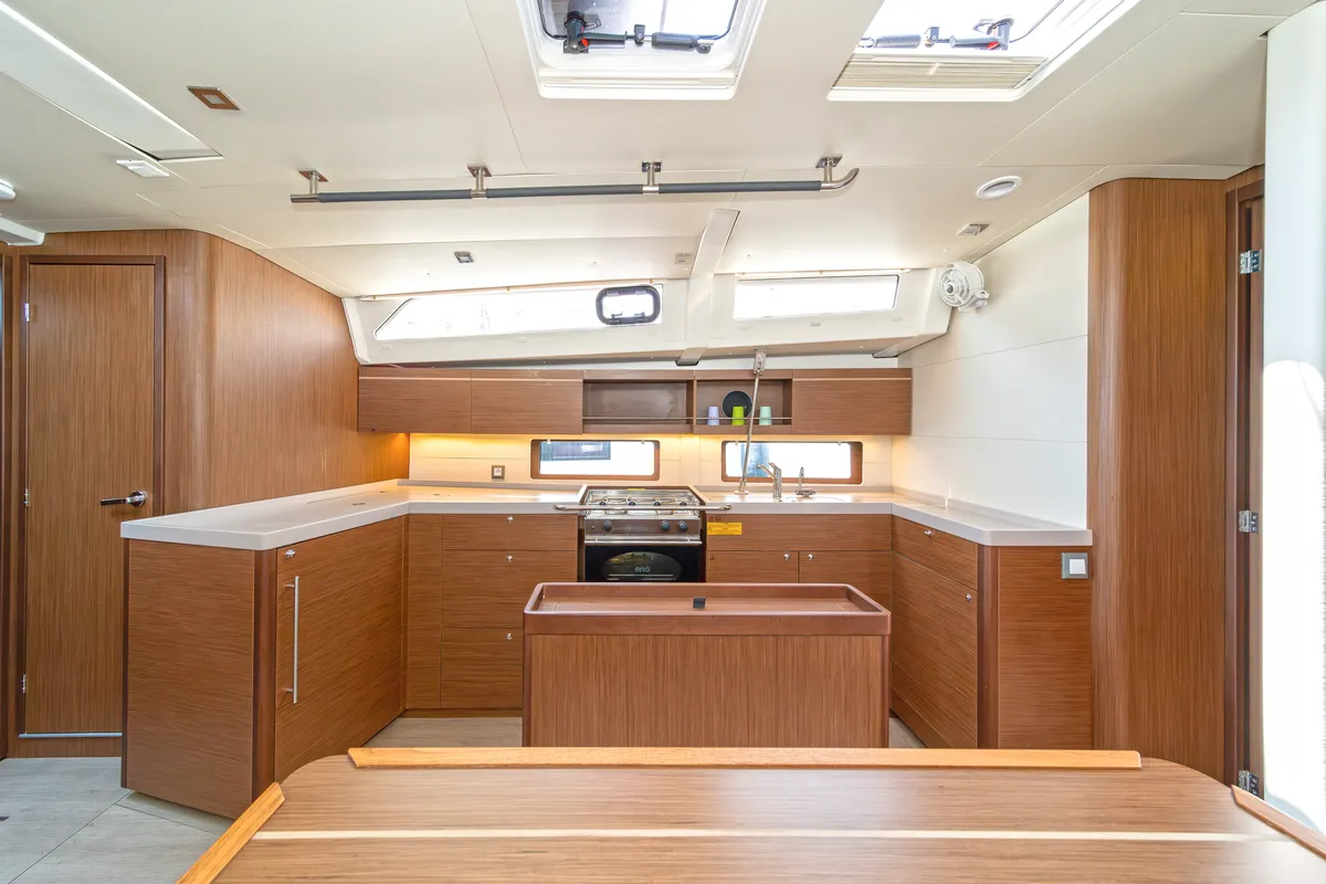 Galley of Joanna, a Beneteau Oceanis 46.1 sailboat at Volos, Greece