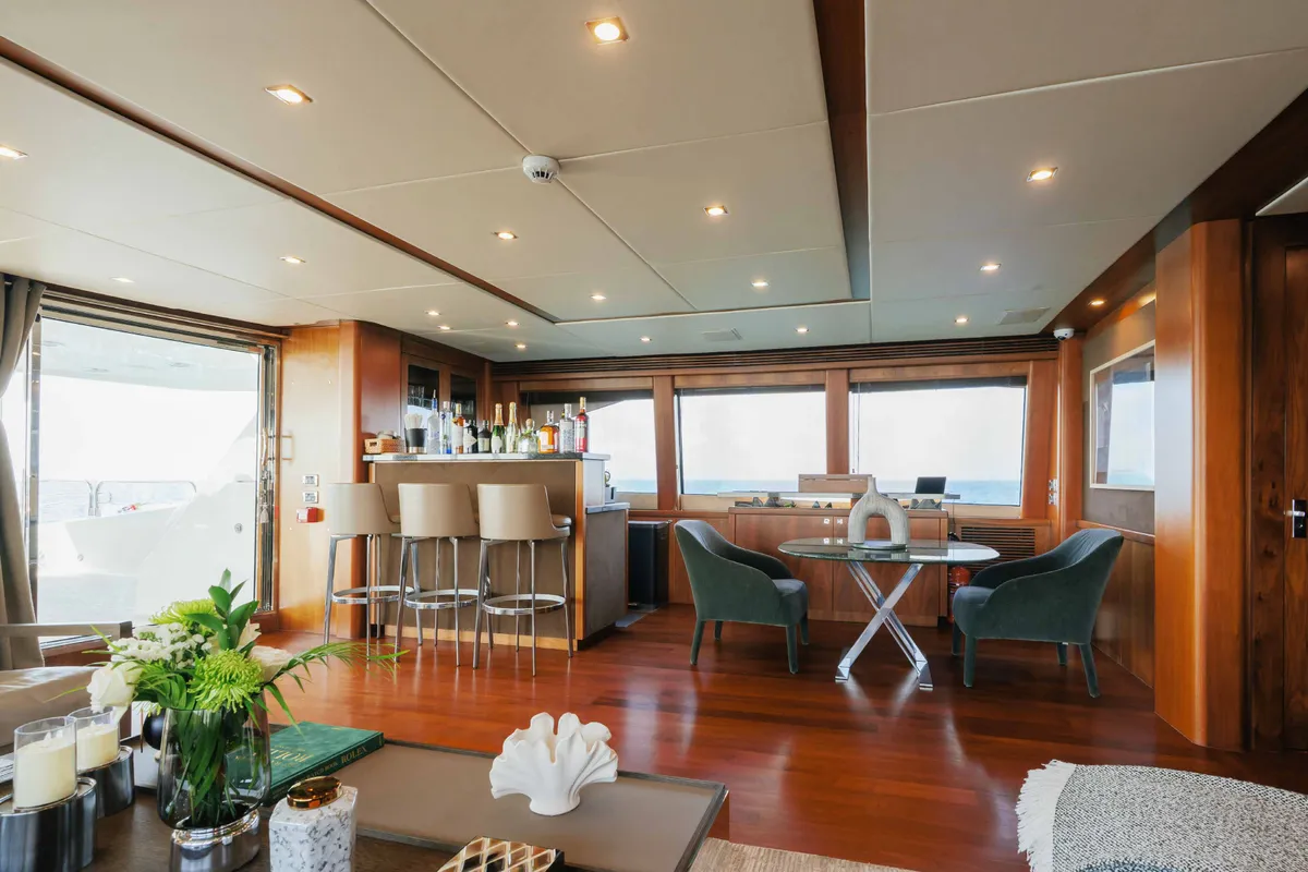 Salon of Encore, a Luxury Motor Yacht motor yacht at Dubai Harbour, United Arab Emirates