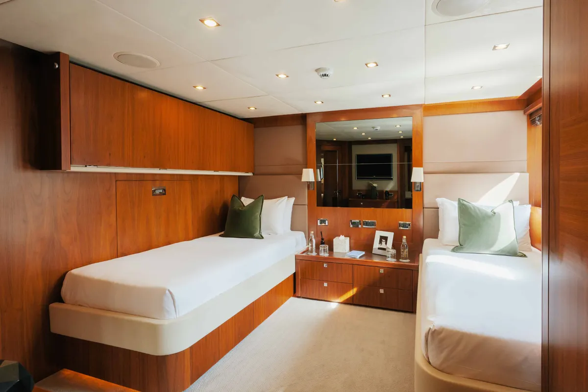 Cabin on Encore, a Luxury Motor Yacht motor yacht at Dubai Harbour, United Arab Emirates