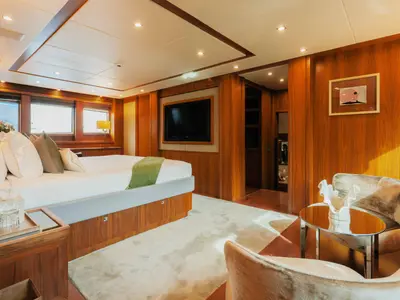 Cabin on Encore, a Luxury Motor Yacht motor yacht at Dubai Harbour, United Arab Emirates