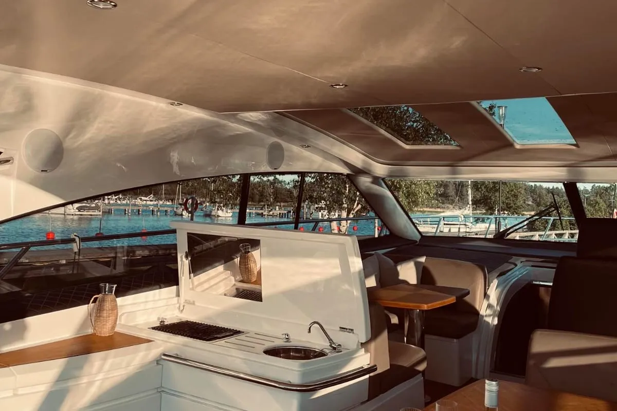 Chablis, a Princess V53 motor yacht at Makarska, Croatia