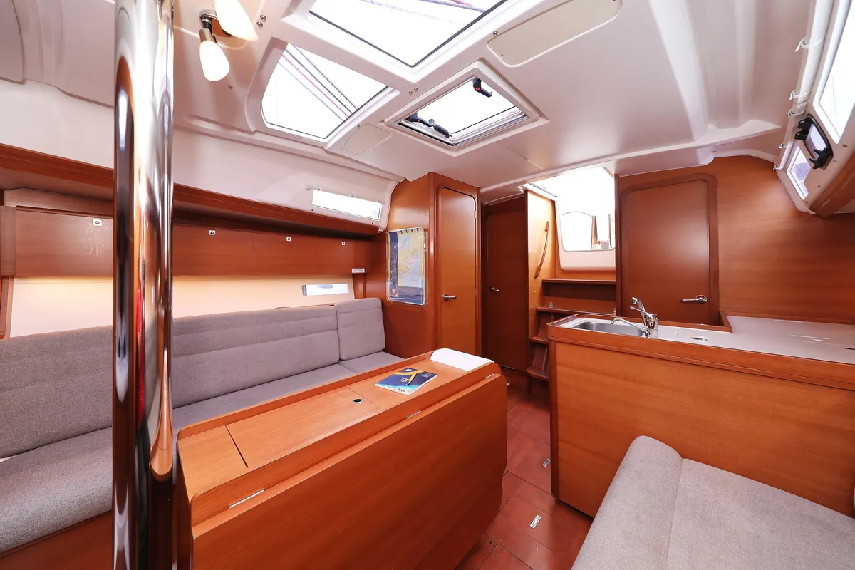 Salon of Feniks, a Dufour 350 GL sailboat at Grad Vodice, Croatia