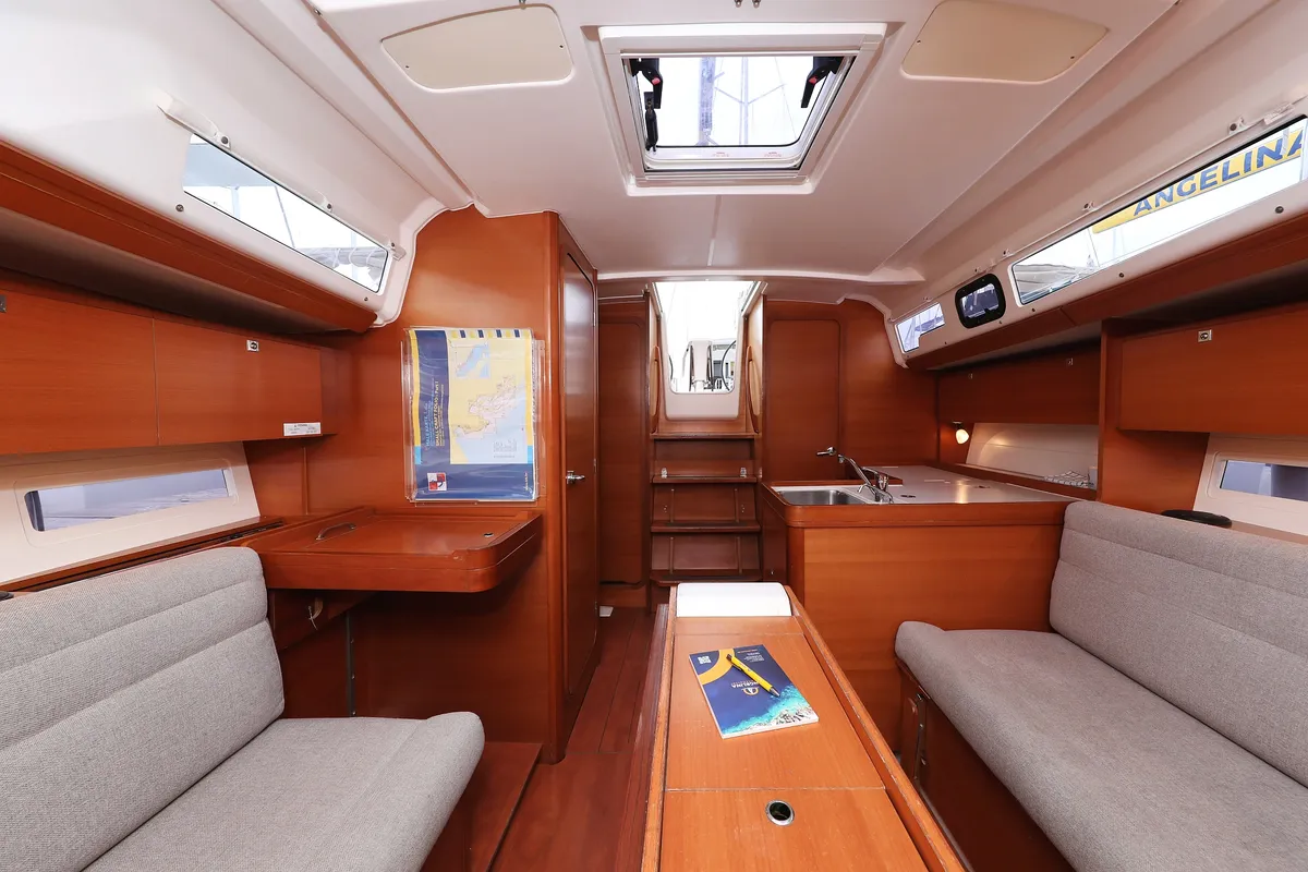 Galley of Feniks, a Dufour 350 GL sailboat at Grad Vodice, Croatia