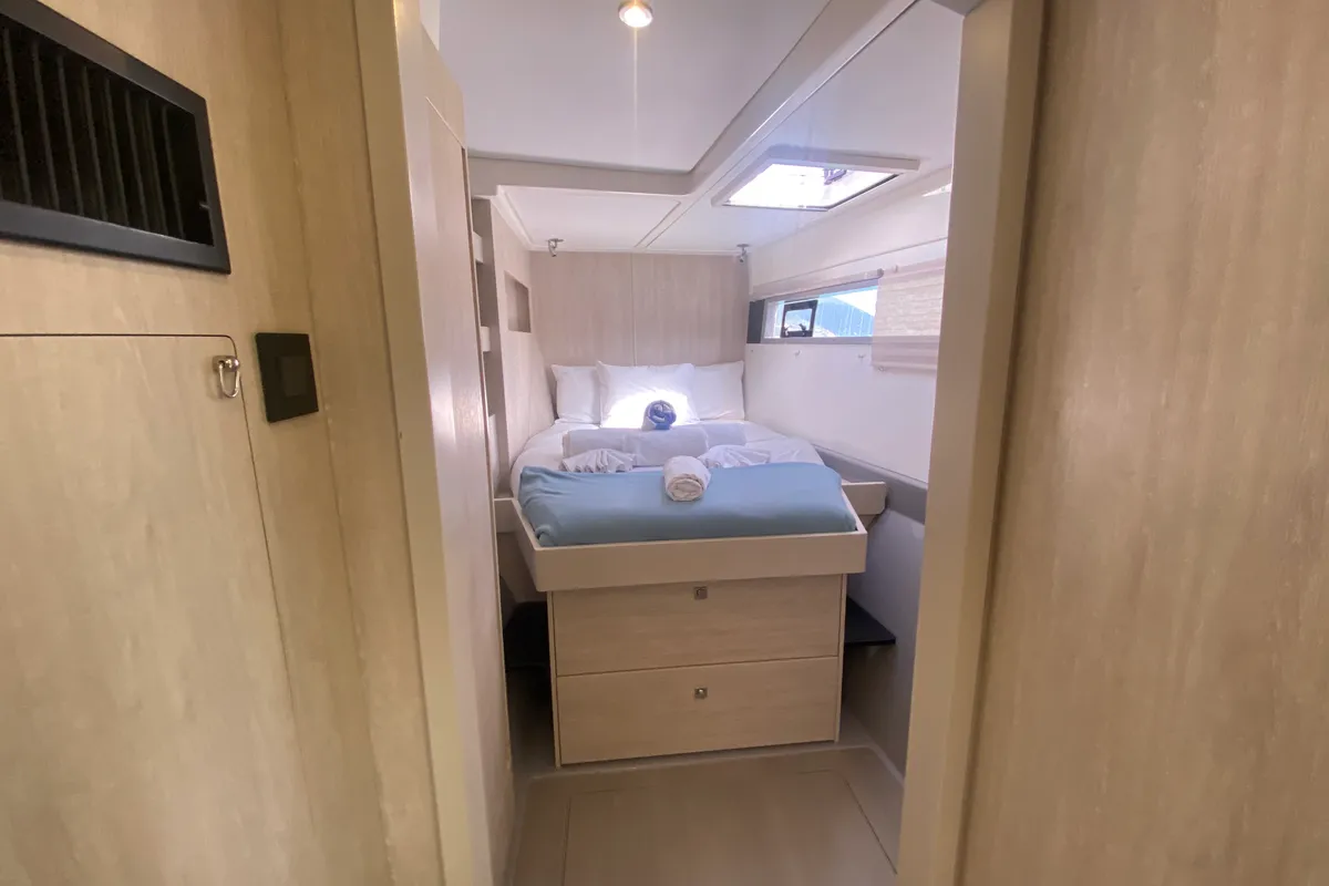 Cabin on Amused, a Leopard 48 catamaran at Road Town, British Virgin Islands