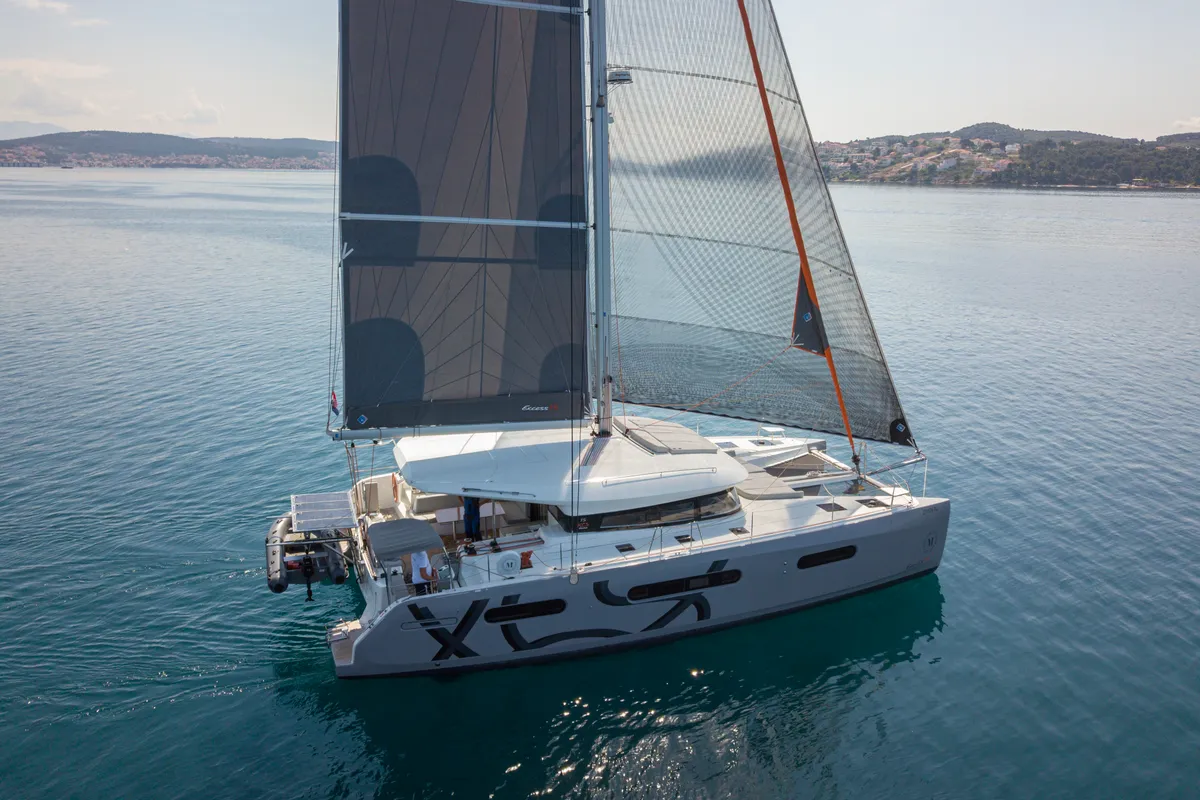 Exterior view of White Lotus, a Excess 15 catamaran at Mytikas, Greece