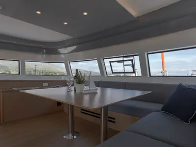 Salon of White Lotus, a Excess 15 catamaran at Mytikas, Greece