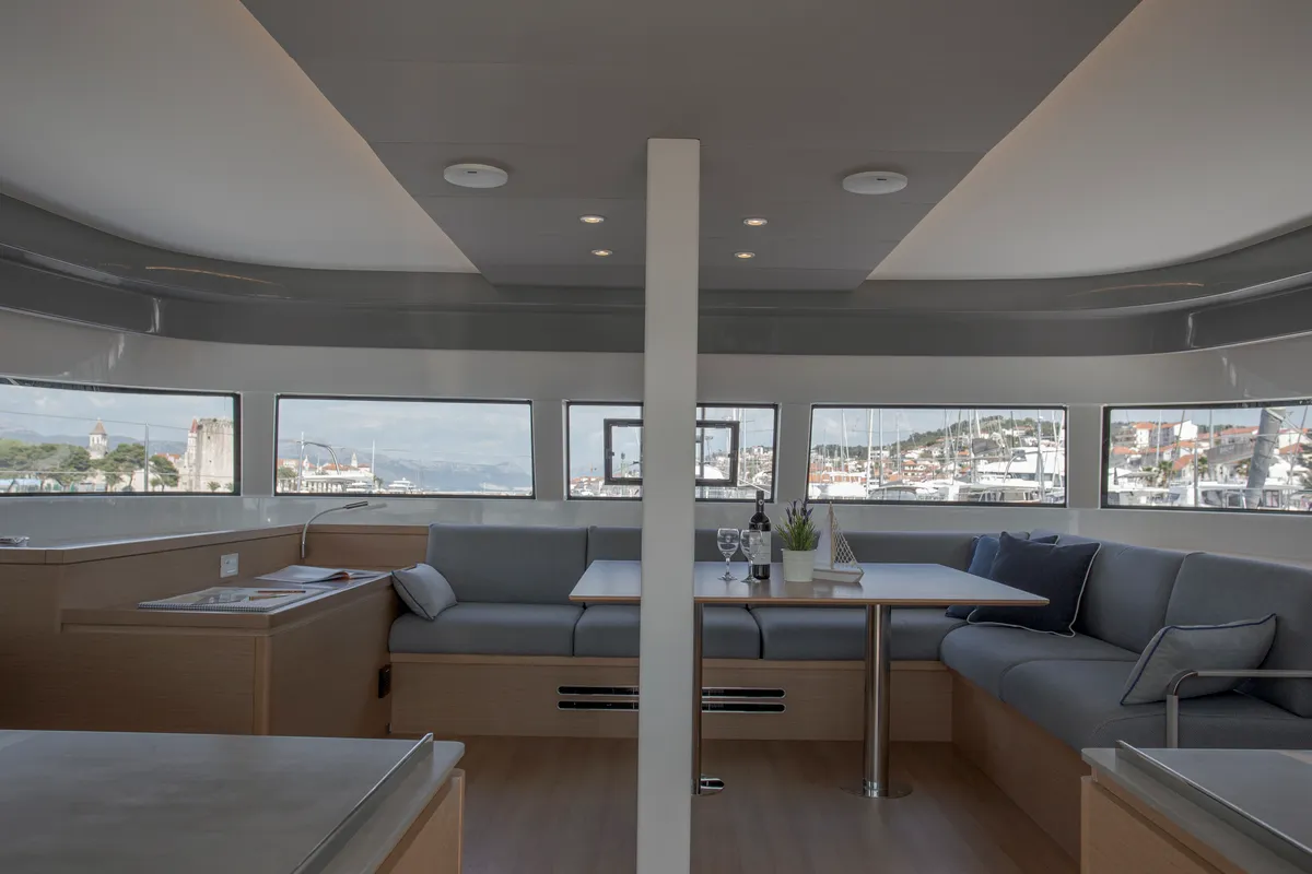 Salon of White Lotus, a Excess 15 catamaran at Mytikas, Greece