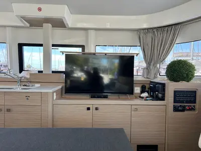 Cabin on Zen 2, a Lagoon 43 catamaran at Athens, Greece