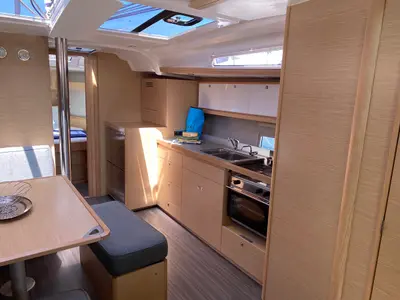 Galley of Pavo, a Dufour 430 sailboat at Olbia, Italy