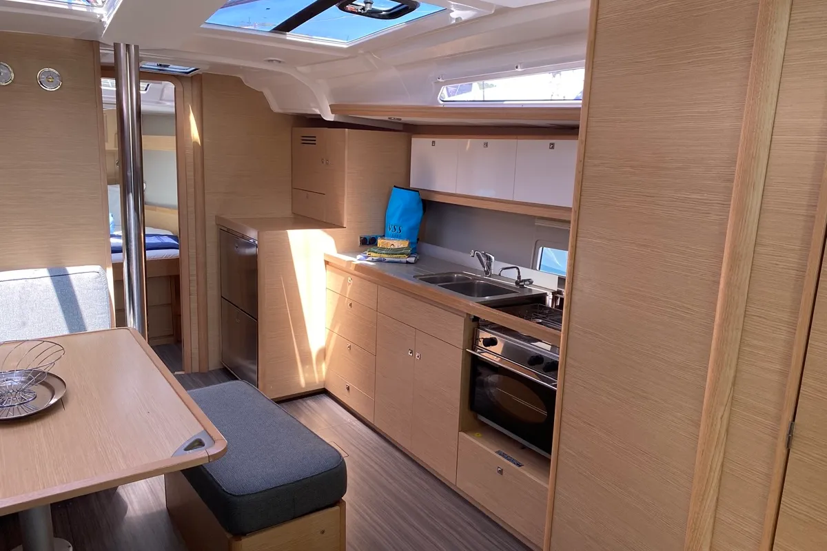 Galley of Pavo, a Dufour 430 sailboat at Olbia, Italy