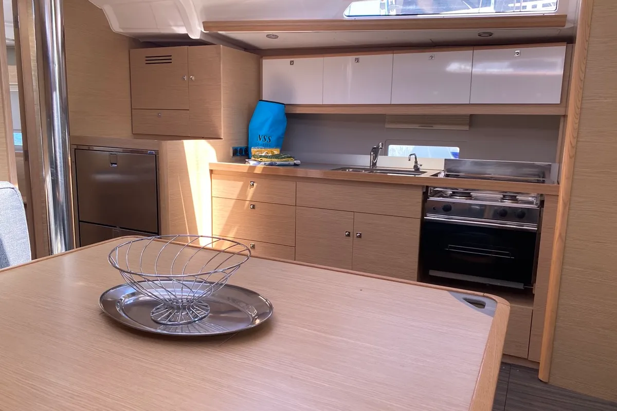 Galley of Pavo, a Dufour 430 sailboat at Olbia, Italy