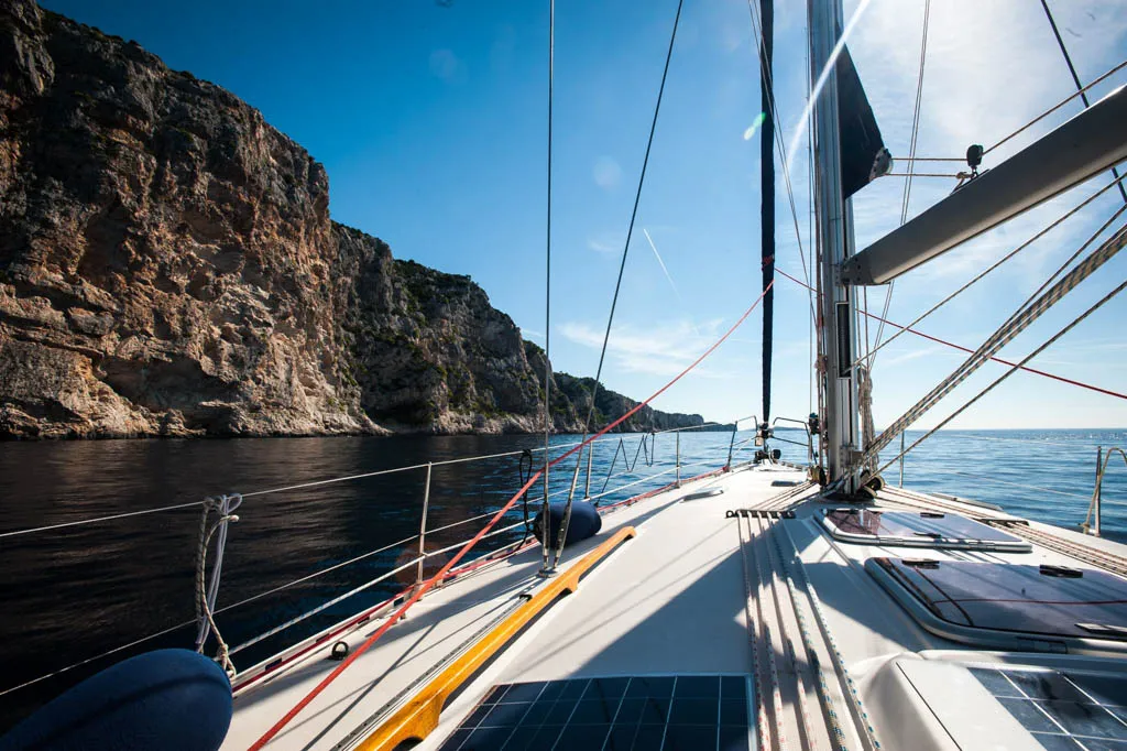 Deck of Pasja, a Dufour 45 Classic sailboat at Zadar, Croatia