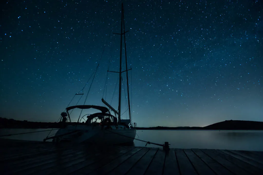 Exterior view of Pasja, a Dufour 45 Classic sailboat at Zadar, Croatia