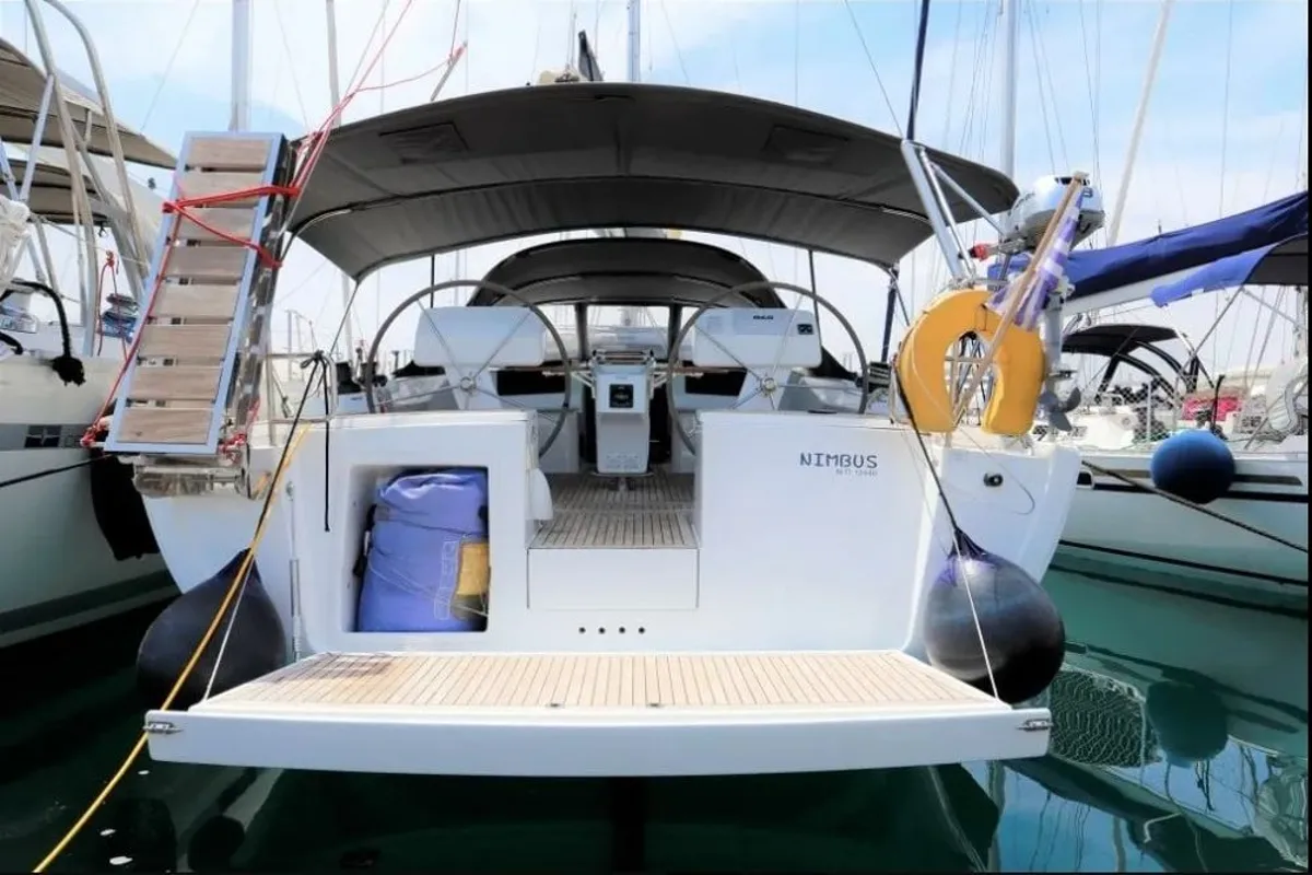 Exterior view of AF-H458, a Hanse 458 sailboat at Athens, Greece
