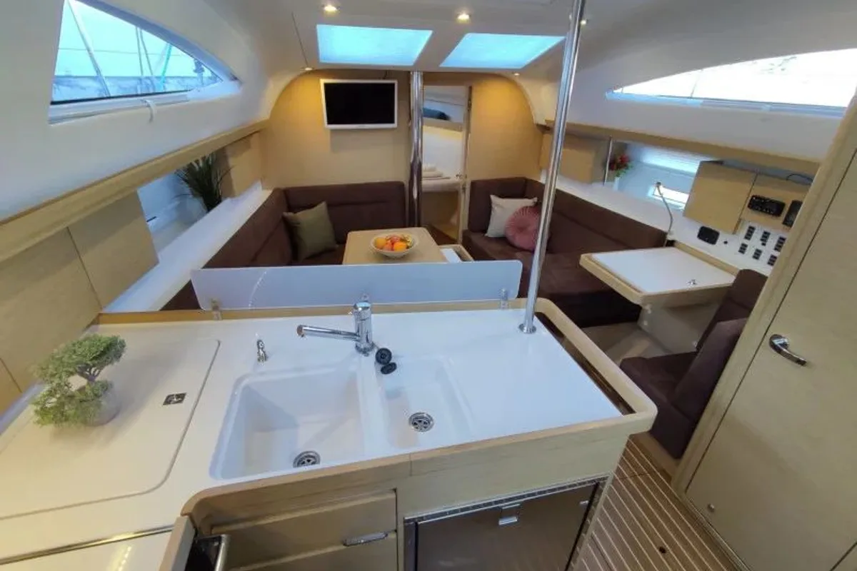 Galley of KARLETA, a Elan Impression 40 sailboat at Baška Voda, Croatia