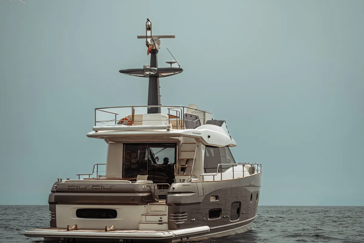 Exterior view of CiuCiu, a Azimut Magellano 53 motorboat at Naples, Italy