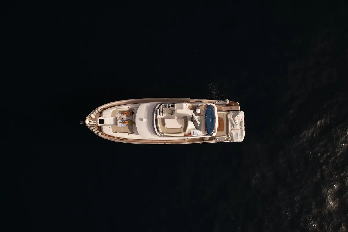 Exterior view of CiuCiu, a Azimut Magellano 53 motorboat at Naples, Italy