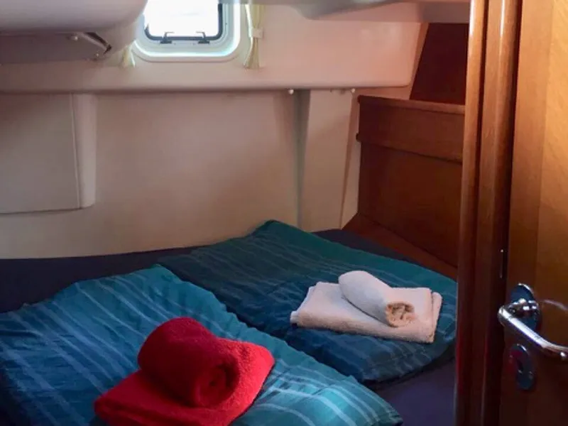 Cabin on Felicita, a Jeanneau Sun Odyssey 54 DS sailboat at Kontokali, Greece
