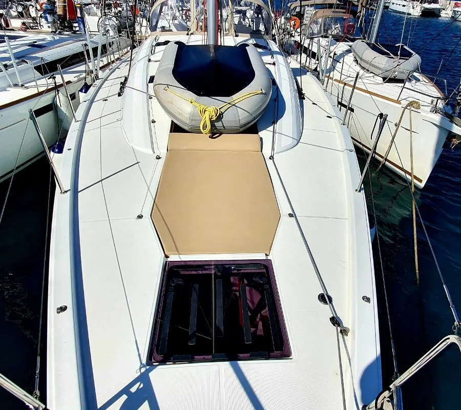 Head on Magic Angel, a Jeanneau 54 sailboat at Municipal Unit of Rhodes, Greece