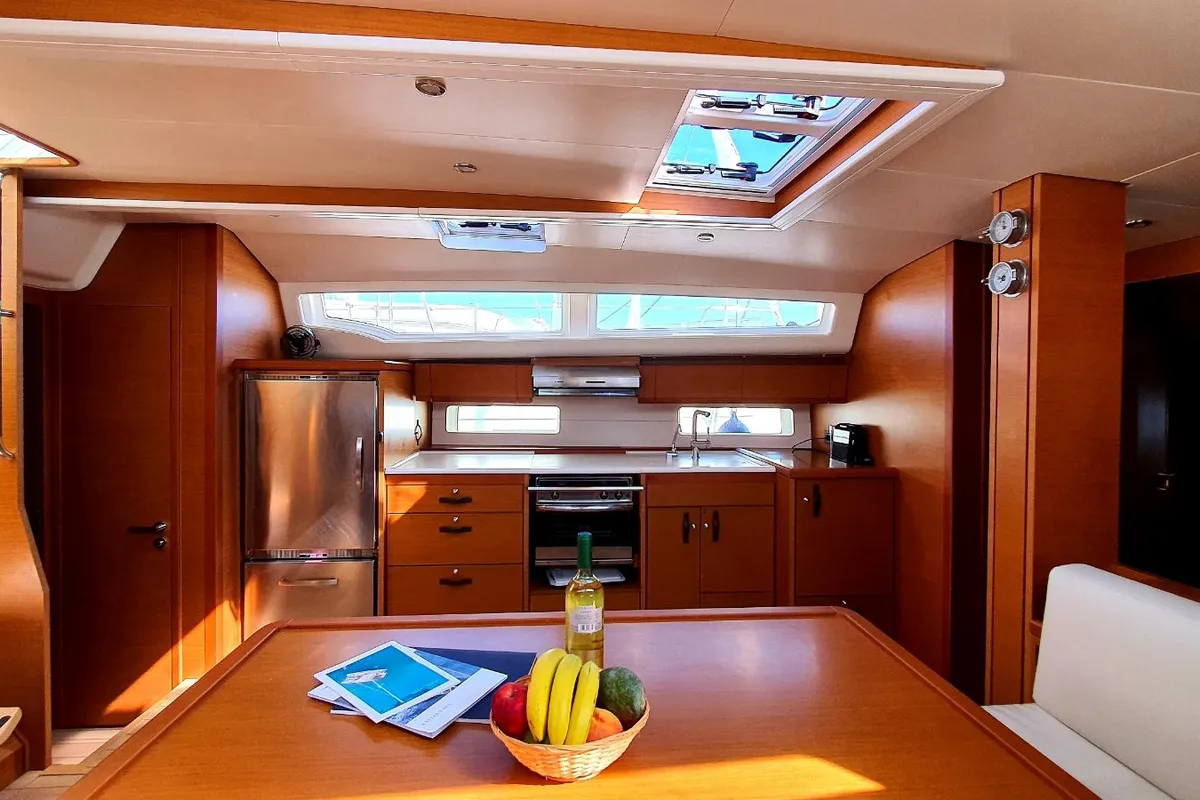 Galley of Magic Angel, a Jeanneau 54 sailboat at Municipal Unit of Rhodes, Greece