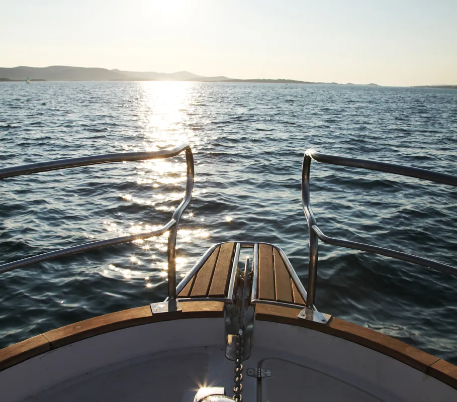 Deck of Danora, a SAS - Vektor Adria Event 850 motorboat at Biograd na Moru, Croatia