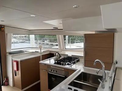 Galley of Tooth Ferry, a Bali 4.8 catamaran at Parham Town, British Virgin Islands