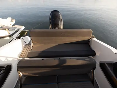 Deck of NN2, a Northmaster 645 Open motorboat at Grad Šibenik, Croatia