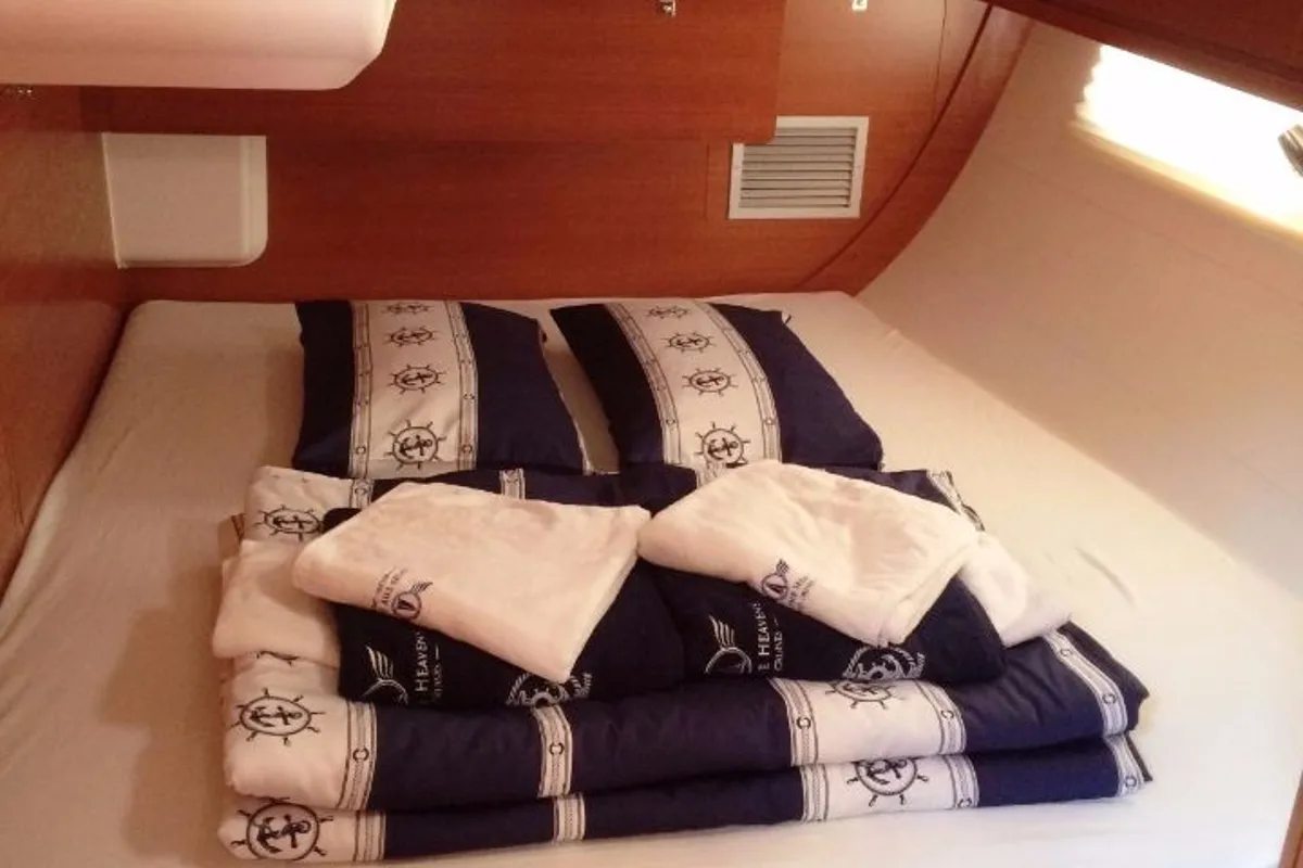 Cabin on Petrovich, a Dufour 560 GL sailboat at Primošten, Croatia