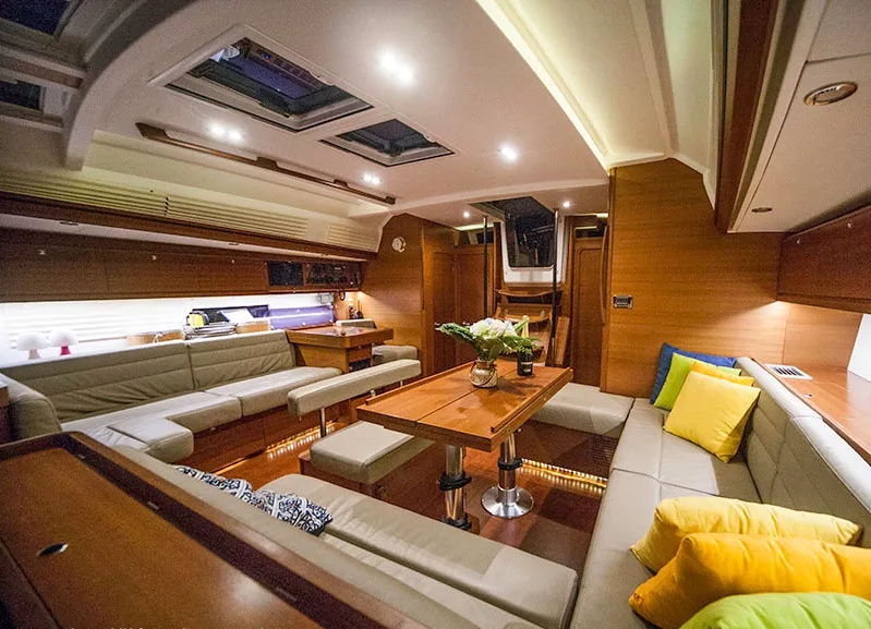 Salon of Petrovich, a Dufour 560 GL sailboat at Primošten, Croatia