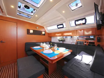Salon of Taurus, a Bavaria Cruiser 46 sailboat at Grad Biograd na Moru, Croatia