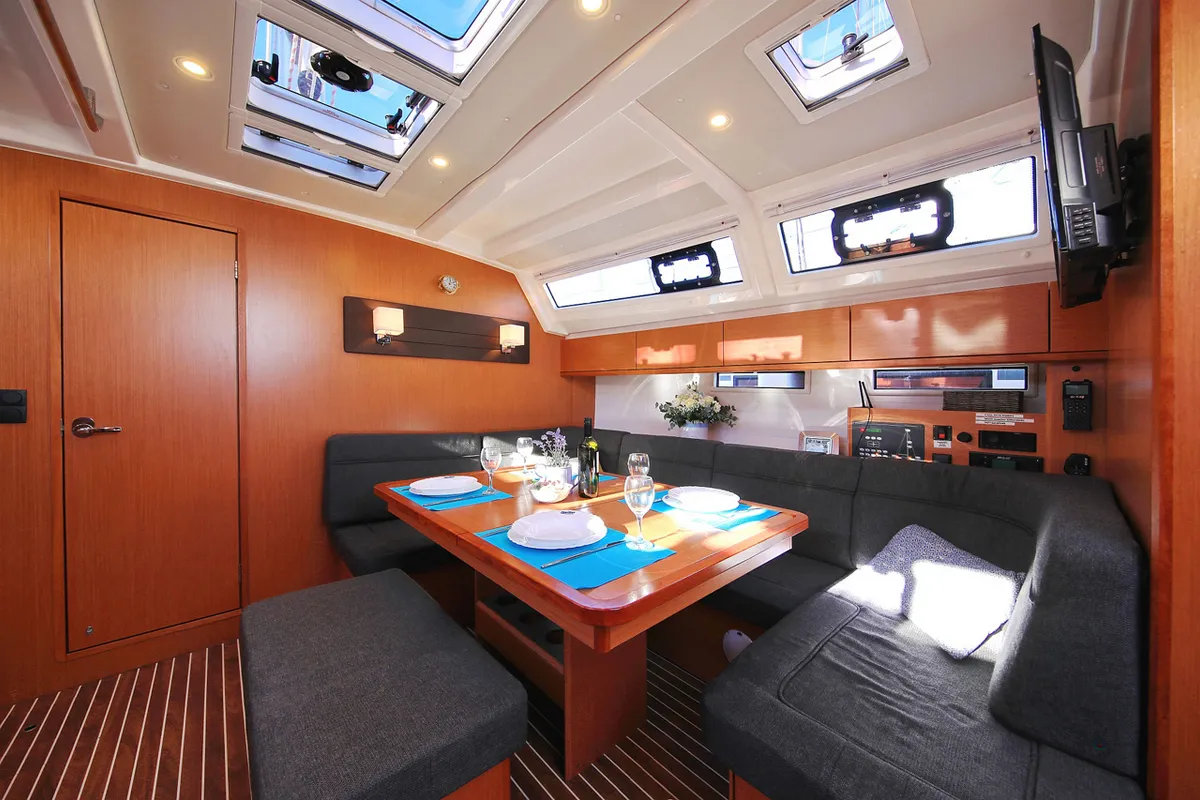 Salon of Taurus, a Bavaria Cruiser 46 sailboat at Grad Biograd na Moru, Croatia