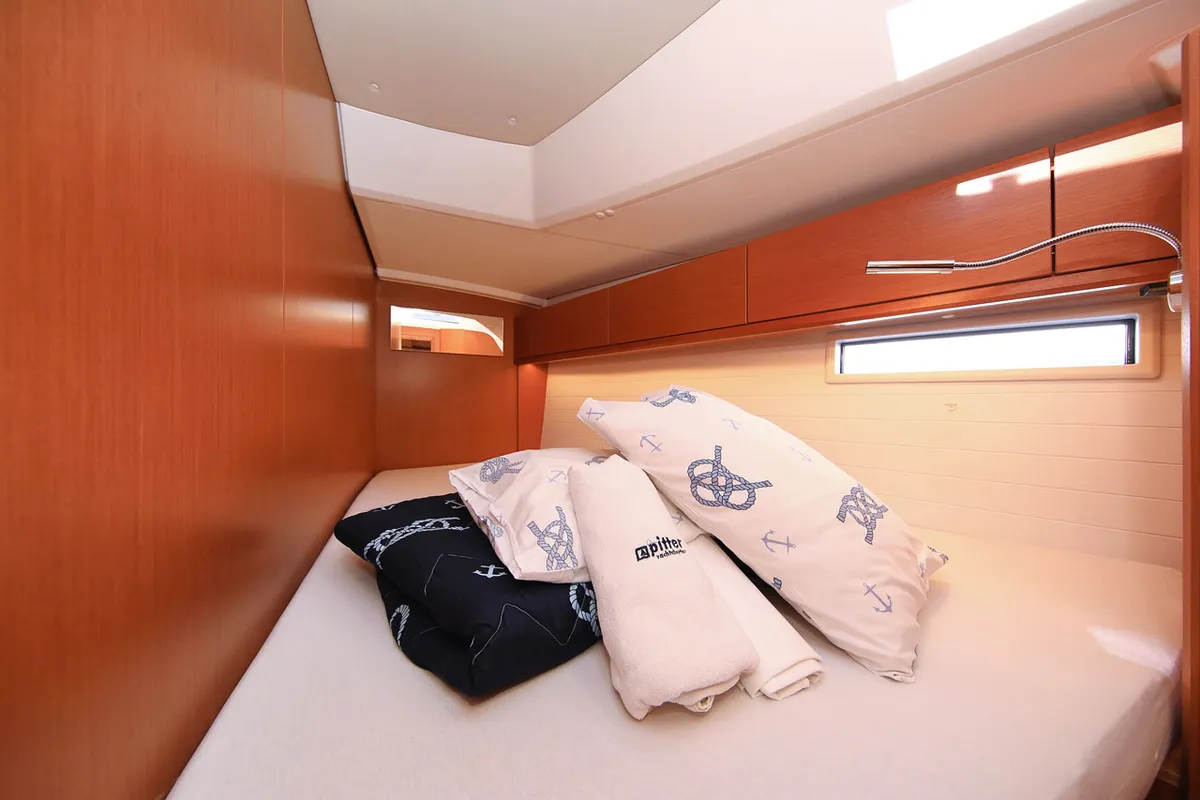 Cabin on Taurus, a Bavaria Cruiser 46 sailboat at Grad Biograd na Moru, Croatia