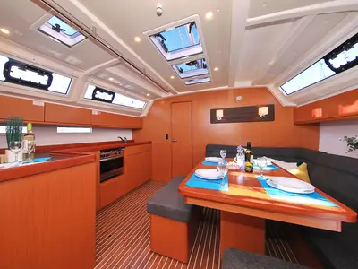Galley of Taurus, a Bavaria Cruiser 46 sailboat at Grad Biograd na Moru, Croatia