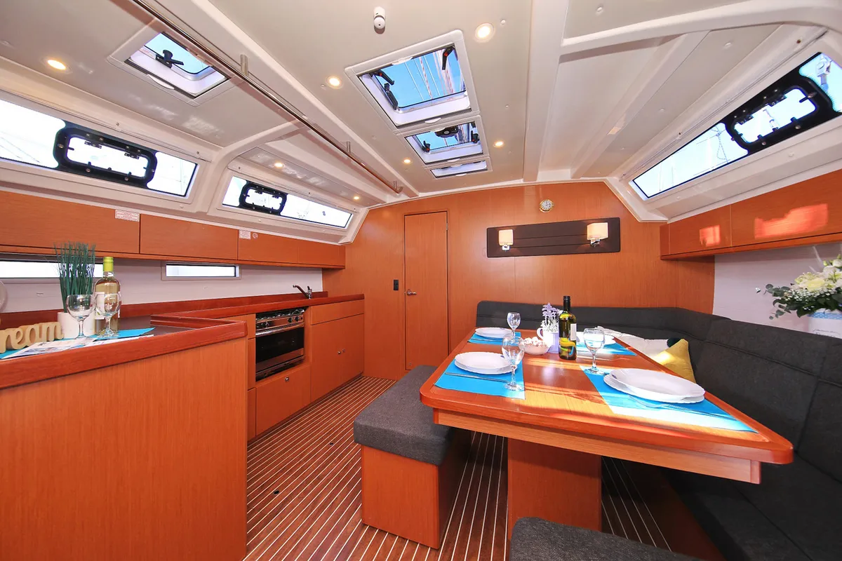 Galley of Taurus, a Bavaria Cruiser 46 sailboat at Grad Biograd na Moru, Croatia