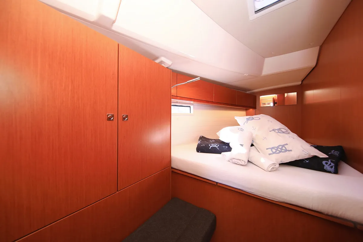 Cabin on Taurus, a Bavaria Cruiser 46 sailboat at Grad Biograd na Moru, Croatia