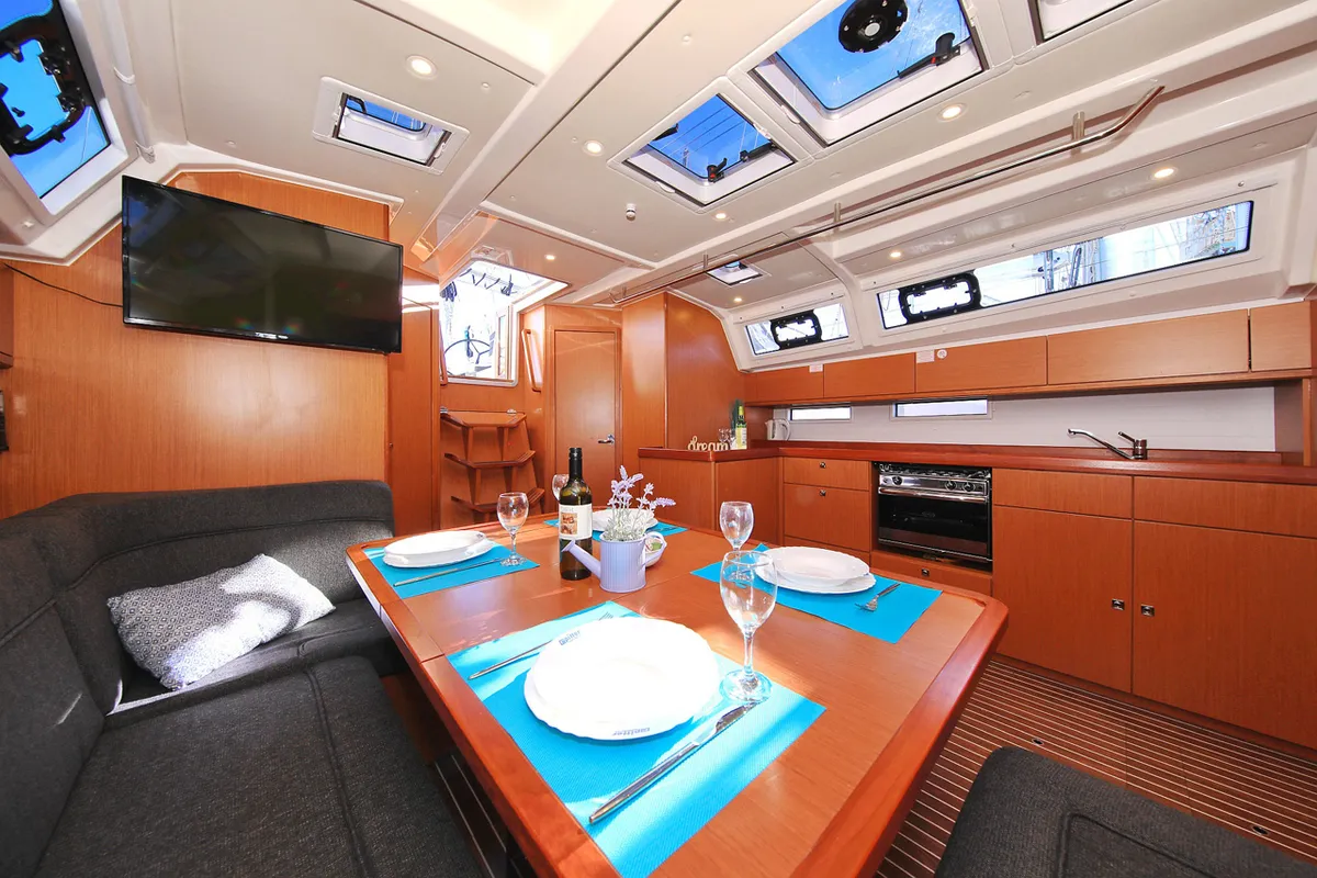 Galley of Taurus, a Bavaria Cruiser 46 sailboat at Grad Biograd na Moru, Croatia