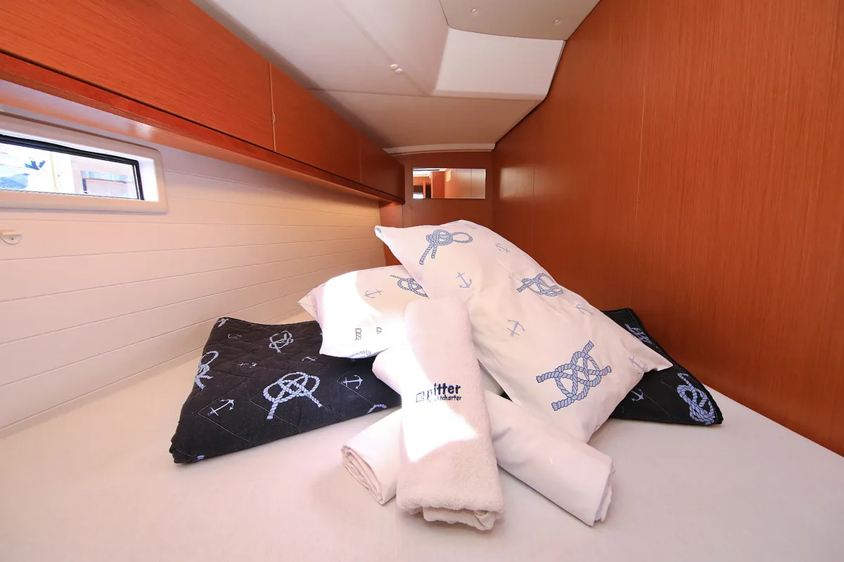 Cabin on Taurus, a Bavaria Cruiser 46 sailboat at Grad Biograd na Moru, Croatia
