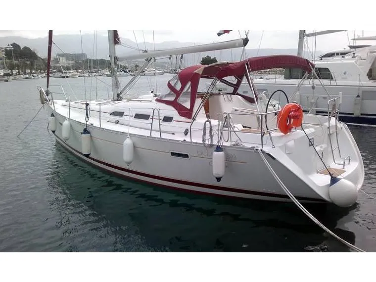 Exterior view of Armenistis, a Beneteau Oceanis 393 sailboat at Athens, Greece