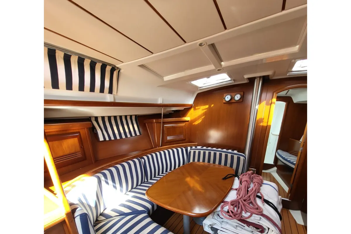 Salon of Armenistis, a Beneteau Oceanis 393 sailboat at Athens, Greece