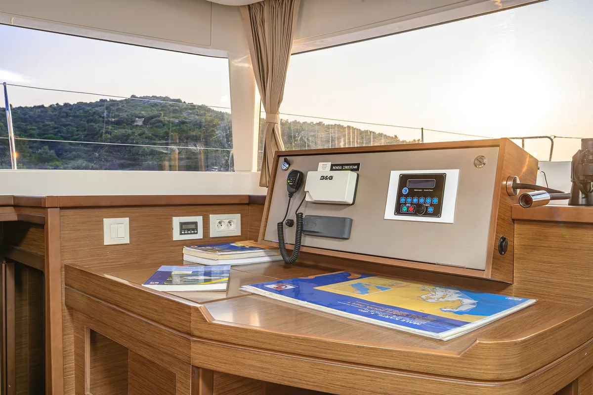 Galley of Bright Moon, a Lagoon 450 F catamaran at Trogir, Croatia