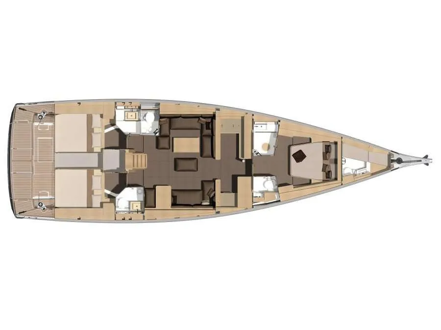 Floor plan of Jeronimo, a Dufour 560 Grand Large sailboat at Athens, Greece