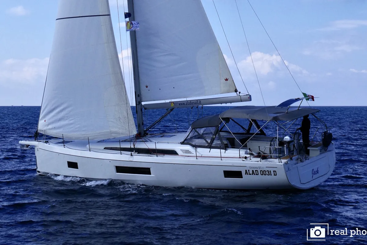 Exterior view of Jack, a Beneteau Oceanis 51.1 sailboat at Cannigione, Italy