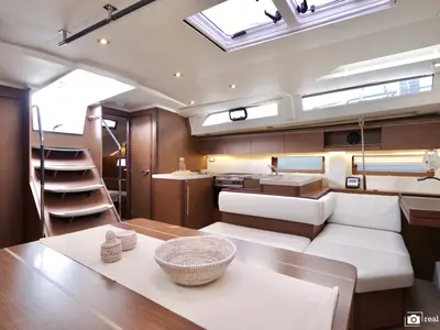 Salon of Jack, a Beneteau Oceanis 51.1 sailboat at Cannigione, Italy
