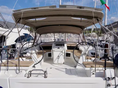 Cockpit of Jack, a Beneteau Oceanis 51.1 sailboat at Cannigione, Italy