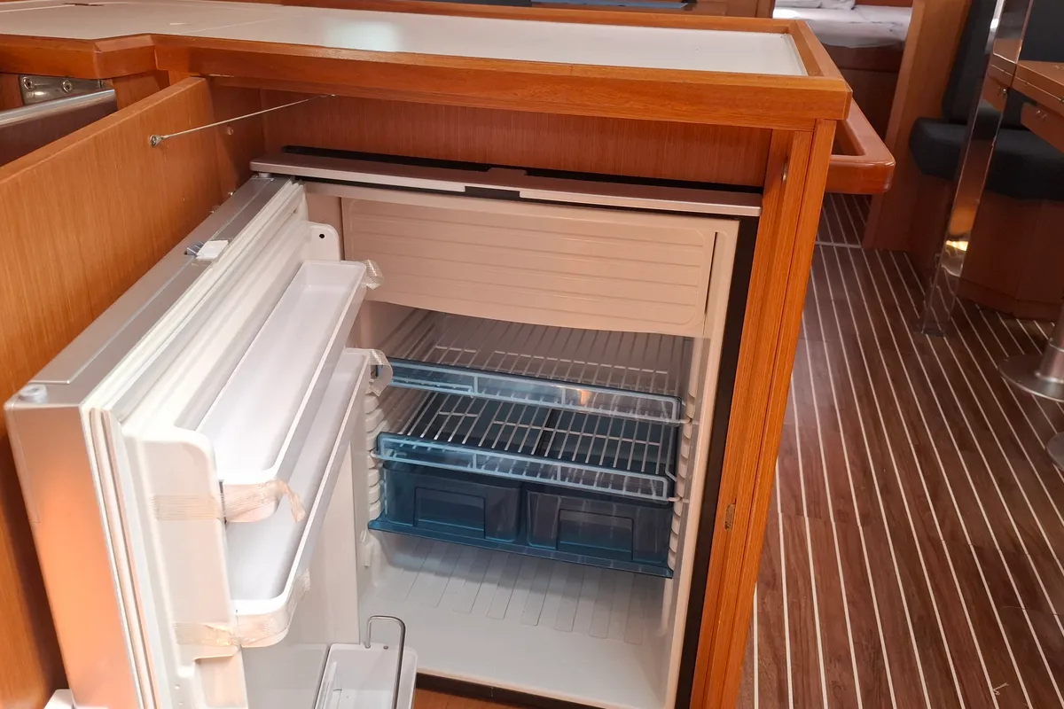 Galley of Balarina, a Bavaria C42 sailboat at Lefkada, Greece