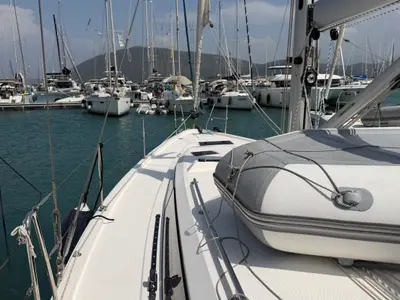 Balarina, a Bavaria C42 sailboat at Municipal Unit of Lefkada, Greece